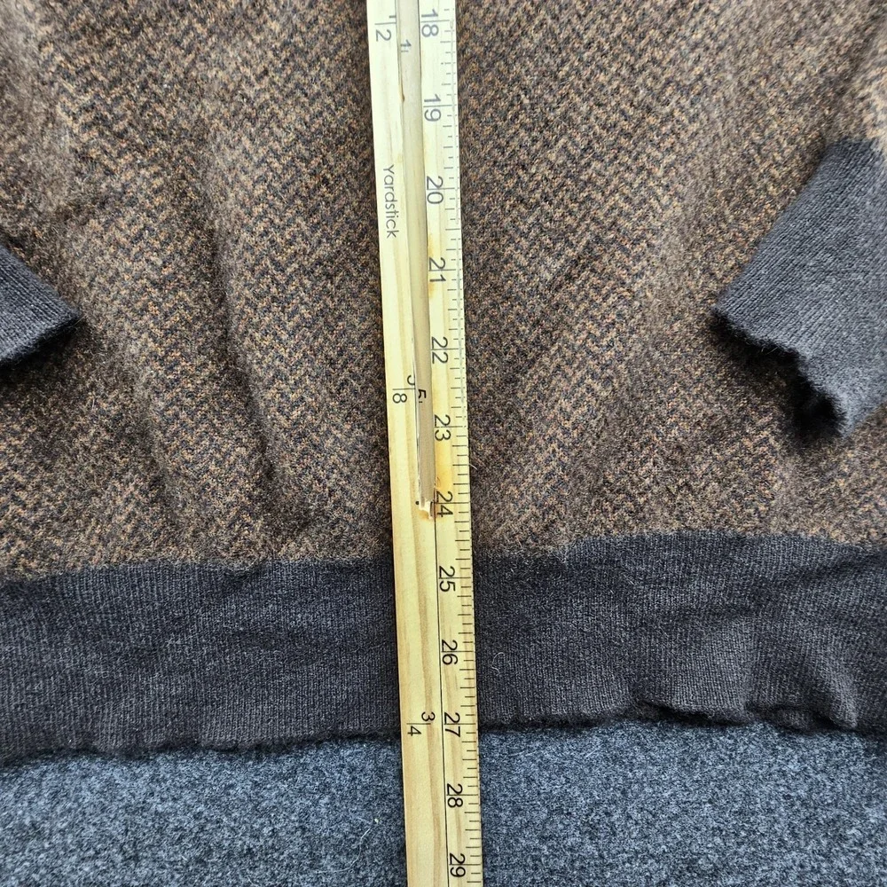 J. CREW 100% Cashmere Herringbone Jacquard Collared Sweater Sz Xl
